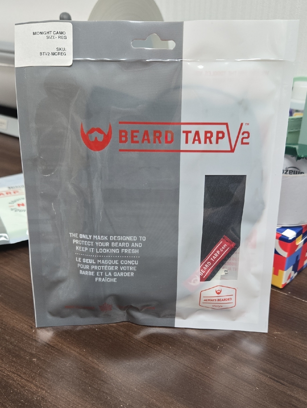 Beard Tarp Midnight Camo Regular Size Face Mask